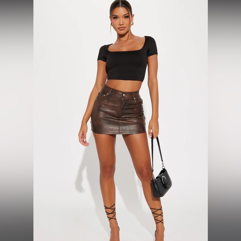 NWT Faux Leather Fashion Nova Skirt